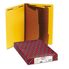 Classification Folders, 2" Exp,Fasteners,Legal,10/BX, Yellow