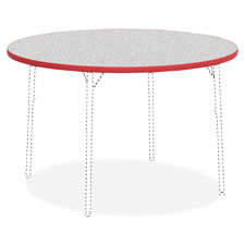 Lorell  Tabletop, Round, Laminate, 48" Round, Gray/Red