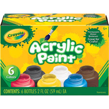 Acrylic Paint, 2oz., 6/ST, Assorted