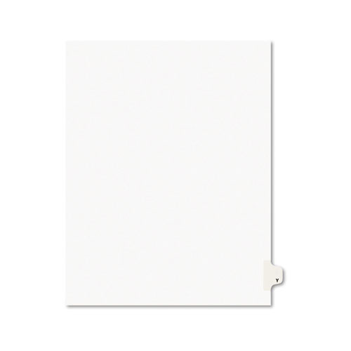 Legal Divider W/Letter "Y", Side Tab, 11"x8-1/2", 25/PK
