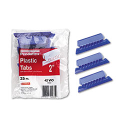 Plastic Tabs, 2" Tab, 1/5 Tab Cut, 25/PK, Violet