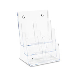 Literature Holder, 6 Leaflet, 9"x7-1/2"x13-3/4", Clear