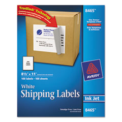 Inkjet Labels, Full Sheet, Permanent, 8-1/2"x11",100/BX, WE