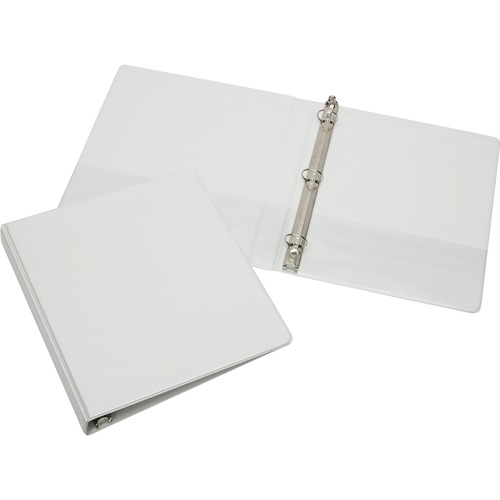 3-Ring Binder, Round,1" Capacity, Holds 8-1/2"x11", White