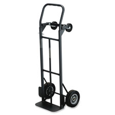 Convertible Hand Truck,8" Rubber Wheels,18-1/2"x12"x52",BK