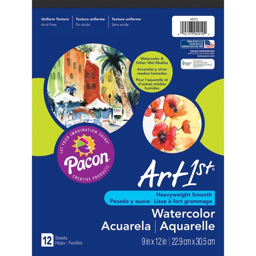 Watercolor Pad, 9"x12", Acid-free, 12 Sheets/Pad