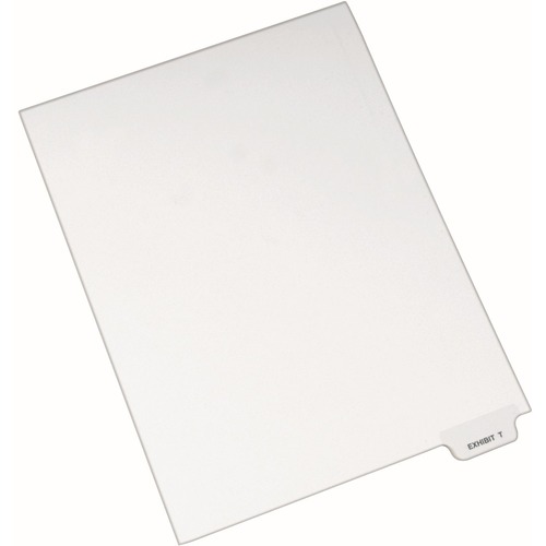Divider, "Exhibit T", Bottom Tab, 8-1/2"x11", 25/PK, White