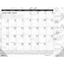 House Of Doolittle  Monthly Desk Pad, 1ppm, 12Mth Jan-Dec, 22"x17", BKWE