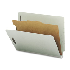 End Tab Classificatn Folders,1 Divider,Letter,10/BX,GY Green