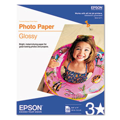Photo Paper,8-1/2"x11",100/PK,89 GE/100 ISO,Glossy White