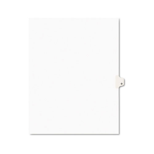 Legal Divider W/Letter "O", Side Tab, 11"x8-1/2", 25/PK