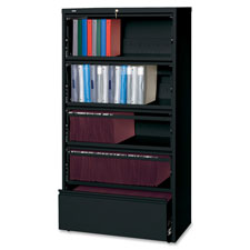 Lateral File, RCD, 4-Drawer, 42"x18-5/8"x52-1/2", Black