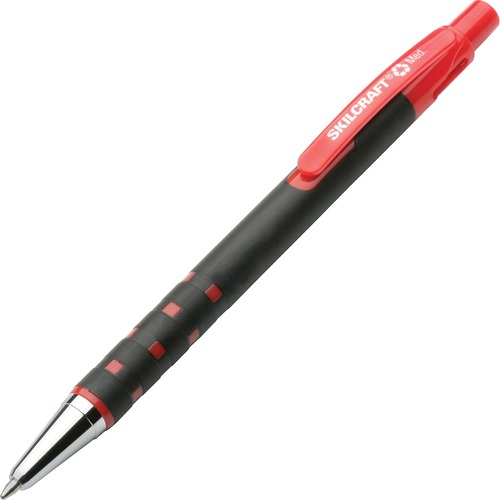 Ballpoint Pen, Refillable, Medium Point, 12/BX, Red Ink