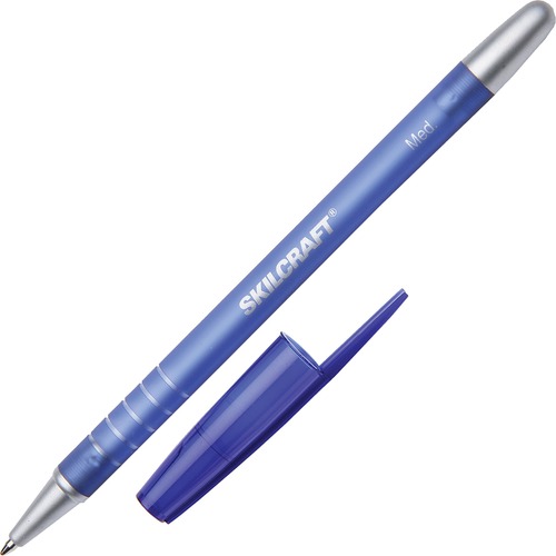 Ballpoint Pen, Refillable, Medium Point, 12/Box, Blue Ink