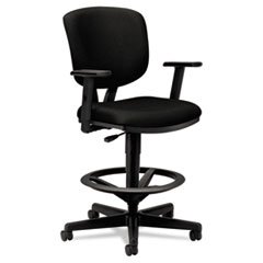 Task Stool,Adjustable, Footring,27"x29-1/2"x49-7/8",Black