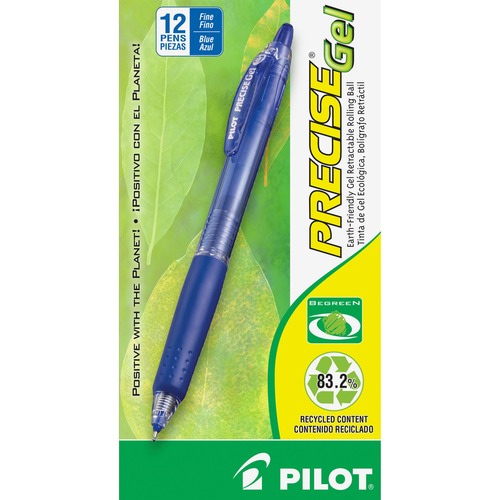 Gel Pen, Retractable, Refillable, Fine Point, Blue Ink