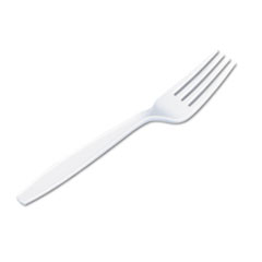 Heavywt Plastic Forks, Bulk, 7-1/10" L, 1000/CT, White