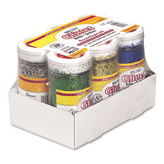 Sparkling Glitter Jars, 4 oz., 6/ST Assorted Colors