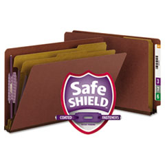 Classification Folders,2 Dividers,Fasteners,Lgl,10/BX, Red