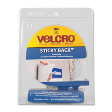 Sticky Back Tape, Round Coins,5/8" Size,100/PK,White