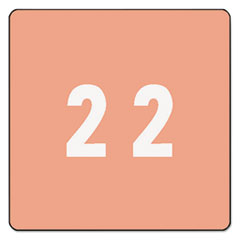 Numeric Labels, "2", 1-1/2"x1-1/2", 250/RL, Pink