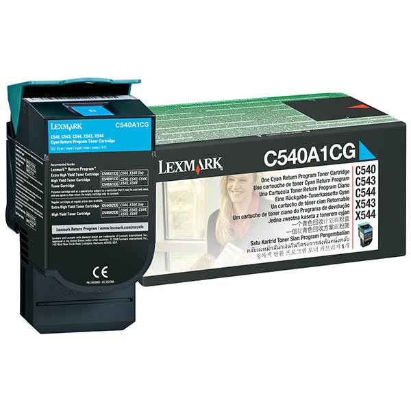 Genuine OEM Lexmark C540A4CG Government Cyan Return Program Toner (TAA Compliant Version of C540A1CG) (1000 Page Yield)
