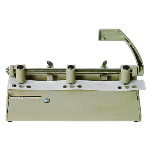 Adjustable 3-Hole Punch, Heavy-Duty, 13/32" Holes, Beige