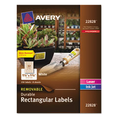 Durable Labels, Rectangle, 1-1/4"x1-3/4", 32/Sht,256/PK, WE