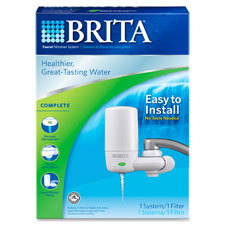 Water Filtration System, Faucet Mount, LED, Blue/White