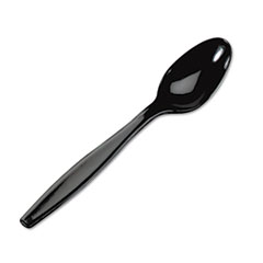 Plastic Teaspoons, Heavyweight, 1000/CT, Black