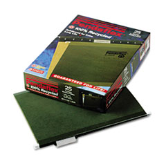 Hanging File Folder,100% Rcyd,1/5 Cut Tab,LTR,25/BX,Green