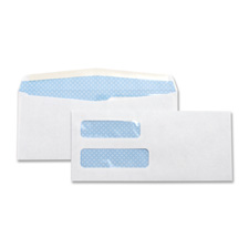 Double Window Envelope,No. 10,4-1/8"x9-1/2",500/BX,White