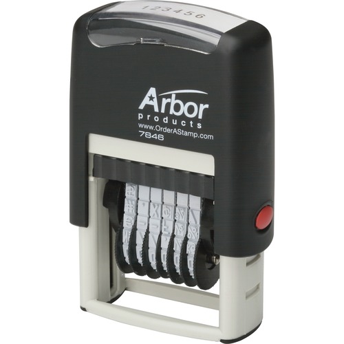 Self-inking Stamp,6-Digit Numbering,w/ Black Ink Pad