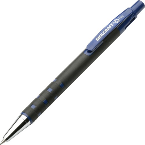 Ballpoint Pen, Refillable, Fine Point, 12/BX, Blue Ink
