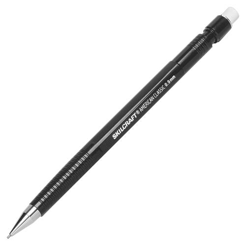 Mechanical Pencil, .9mm, Bold Point,12/Box, Black Barrel
