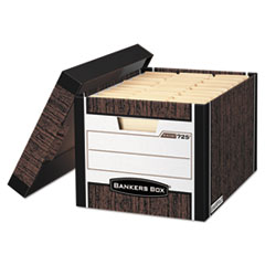 R-Kive Storage Boxes, 12"x15"x10", 4/CT, Woodgrain