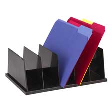 Large Sorter, 5 Compartments, 9"x13-1/2"x5", Black