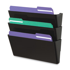 Wall Files, Single Pocket, Letter, 13"x4"x7", Black