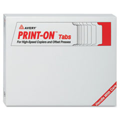 Print-On Tabs,3-HP,Double Reverse Collated,30 ST/BX,White