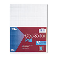 Cross Sec Pad, Ltr, Quadrille Rule, 8SQ, 50Shts, 12/PD, WE