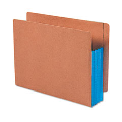 Extra Wide File Pockets, 3-1/2 Exp, Letter, 10/BX, Blue