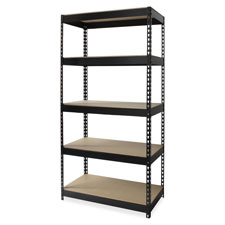 Riveted Steel Shelving, 48"x18"x72", Black