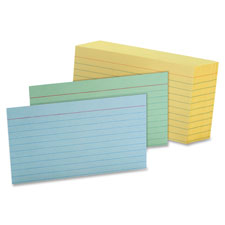 Index Card, Ruled, 3"x5", 100/PK, Blue