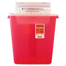 Biohazard Sharps Refill w/Lift Assist Lid, 3 Gallon, Red