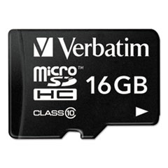 Micro SDHC w/Adapter, 16GB, Black