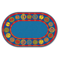 Number Circle Rug, Bilingual, 10'9x13'2, Multi