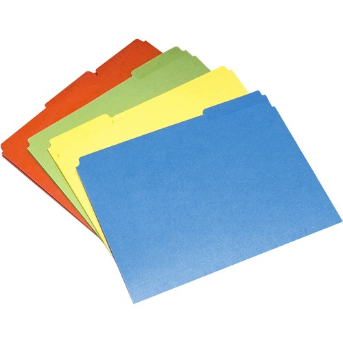 File Folder, Single Ply, 1/3 Cut, Letter, 24/PK, AST