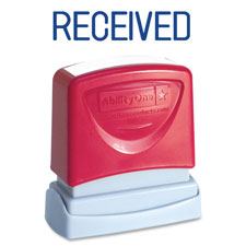 Message Stamp, Pre-Inked "Received", Blue Ink
