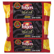 Folgers Filter Packs, Black Silk, 14oz., Black/Gold