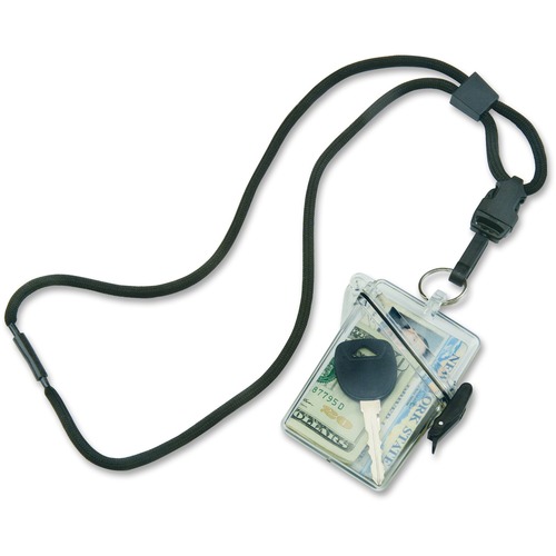 Waterproof Multiple ID Holder w/Neck Laynard, CL/BK